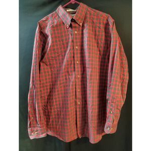 Mens L.L. Bean Plaid Button Down LS, Large